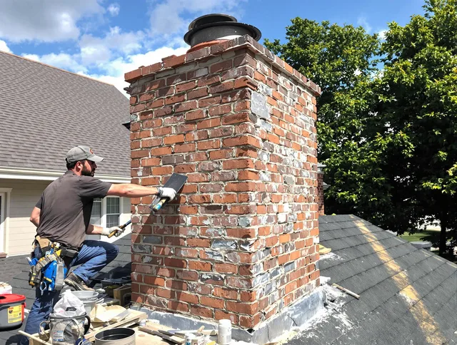 Completed chimney rebuild by Tiverton Chimney Sweep in Tiverton, RI