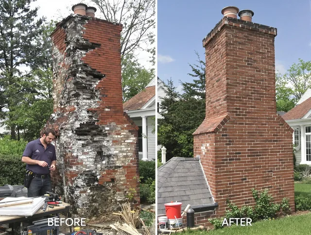 Tiverton Chimney Sweep performing a full chimney restoration in Tiverton, RI