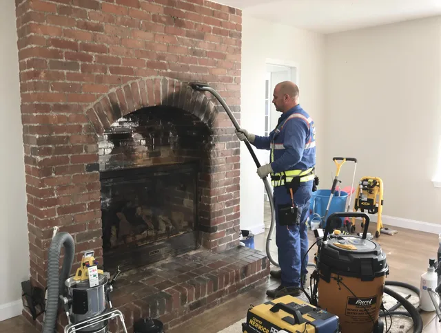 Tiverton Chimney Sweep expert performing detailed chimney sweep in Tiverton, RI