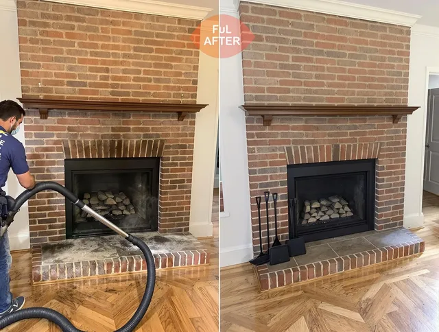 Tiverton Chimney Sweep carefully sanitizing a fireplace in Tiverton, RI