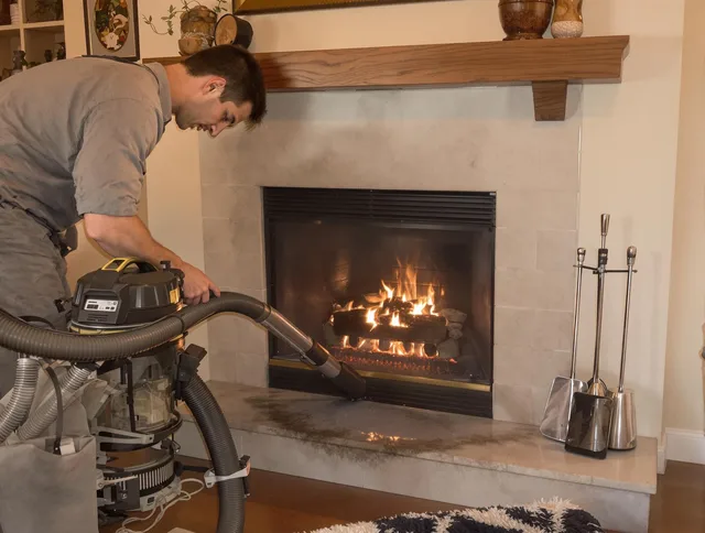 Routine fireplace upkeep by Tiverton Chimney Sweep in Tiverton, RI