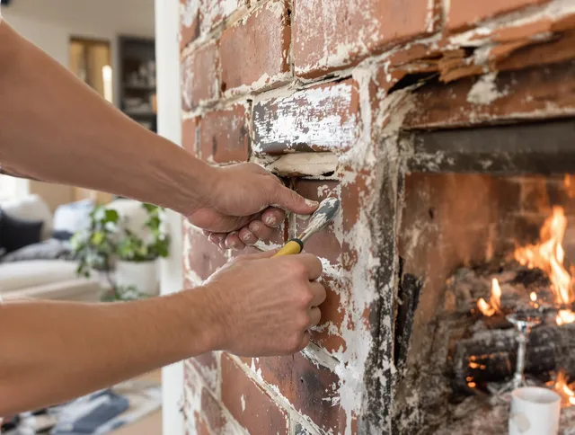 Routine fireplace repair by Tiverton Chimney Sweep in Tiverton, RI