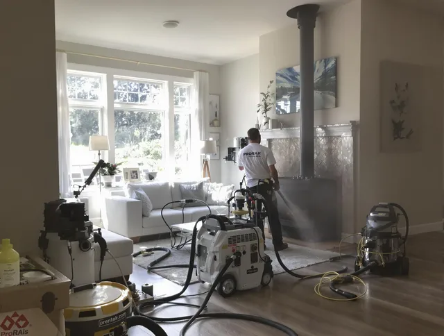 Soot removal service by Tiverton Chimney Sweep for a fireplace in Tiverton, RI